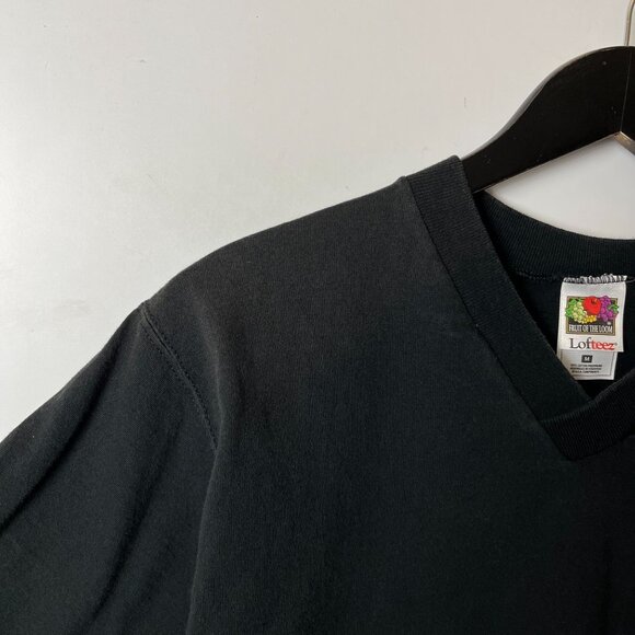 Vintage 90s Fruit of the Loom New York City NYC V-Neck Black T-Shirt M Cotton - Picture 13 of 14